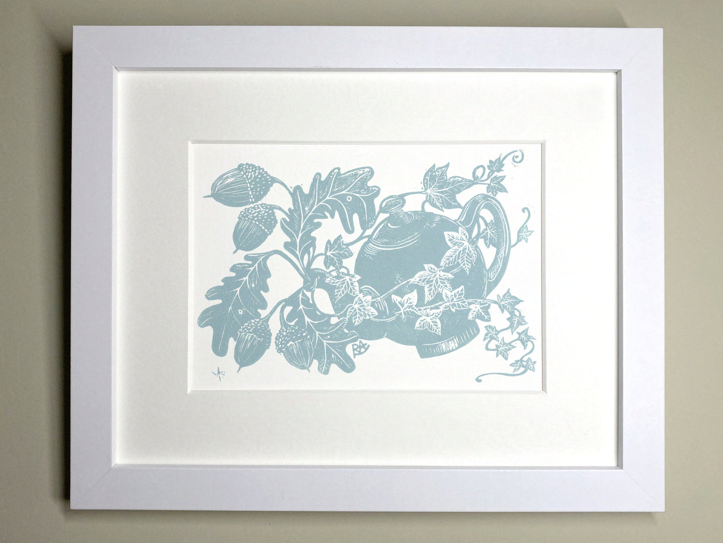 Friend Magic Art Print - Blue Teapot, Oak and Ivy