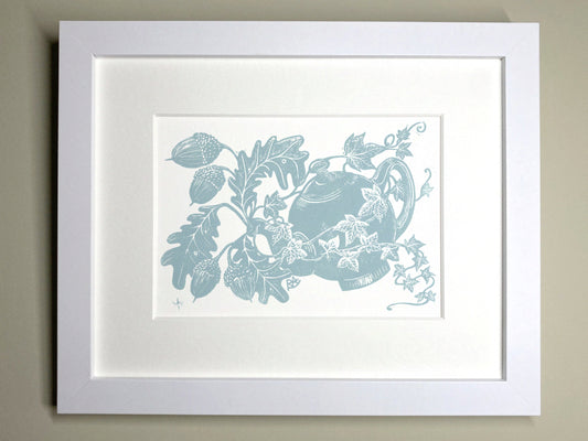 Friend Magic Art Print - Blue Teapot, Oak and Ivy