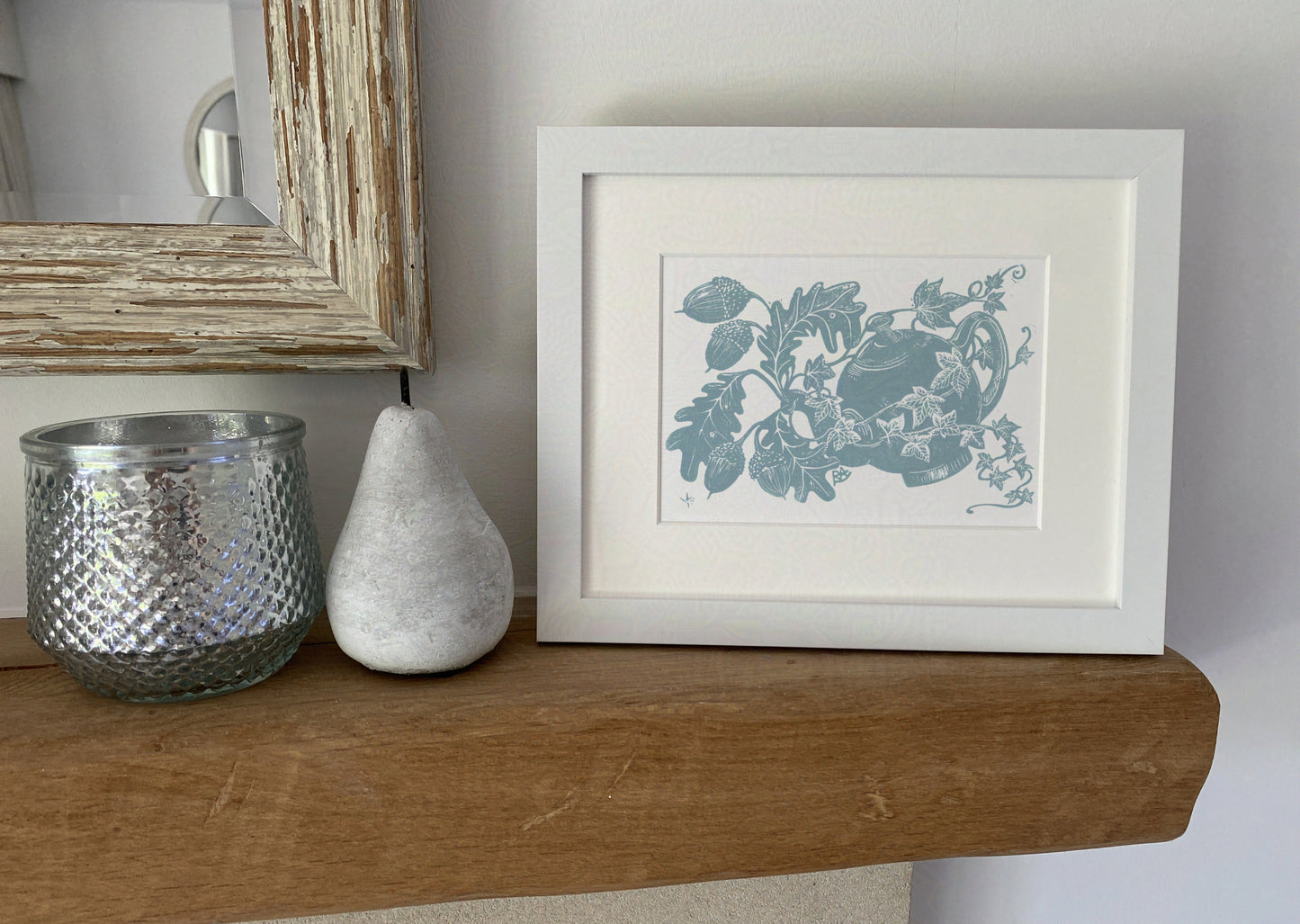 Friend Magic Art Print - Blue Teapot, Oak and Ivy