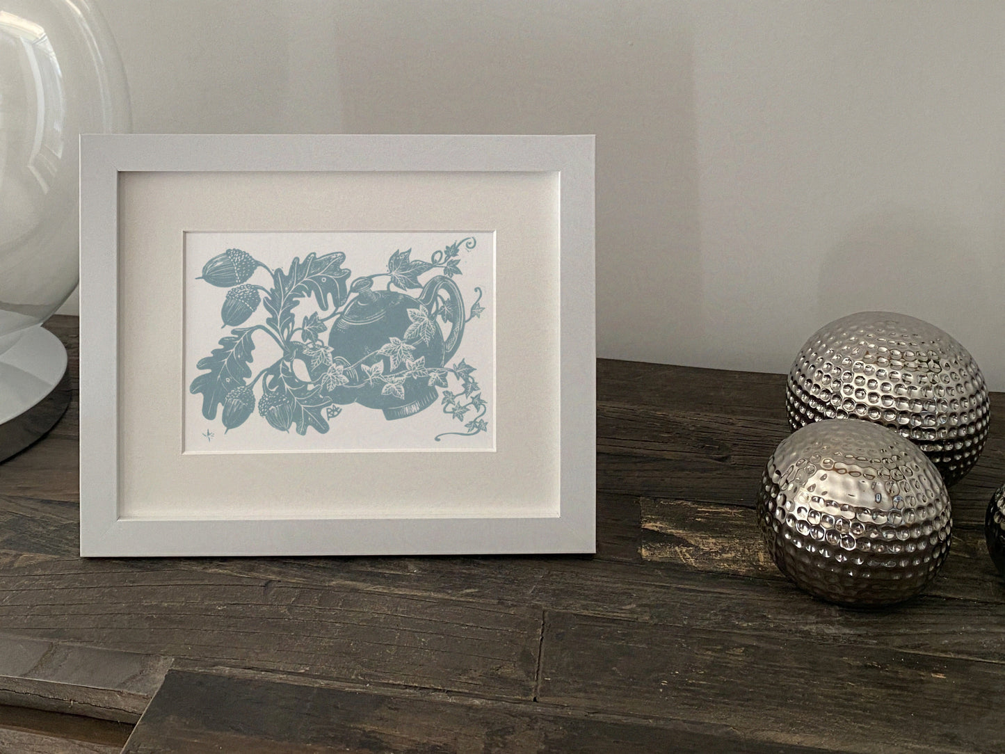 Friend Magic Art Print - Blue Teapot, Oak and Ivy