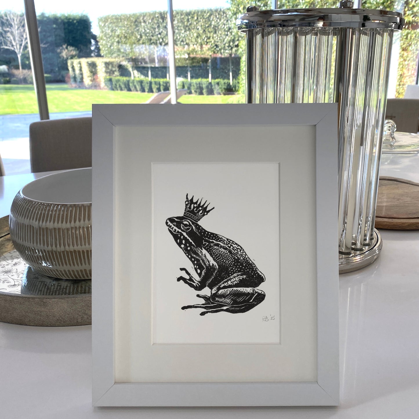 Frog Prince Linocut Art Print (Blind Optimism)