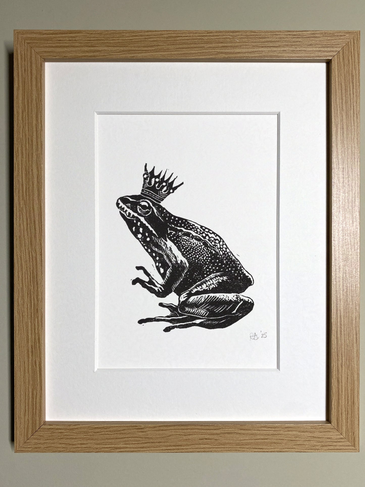 Frog Prince Linocut Art Print (Blind Optimism)