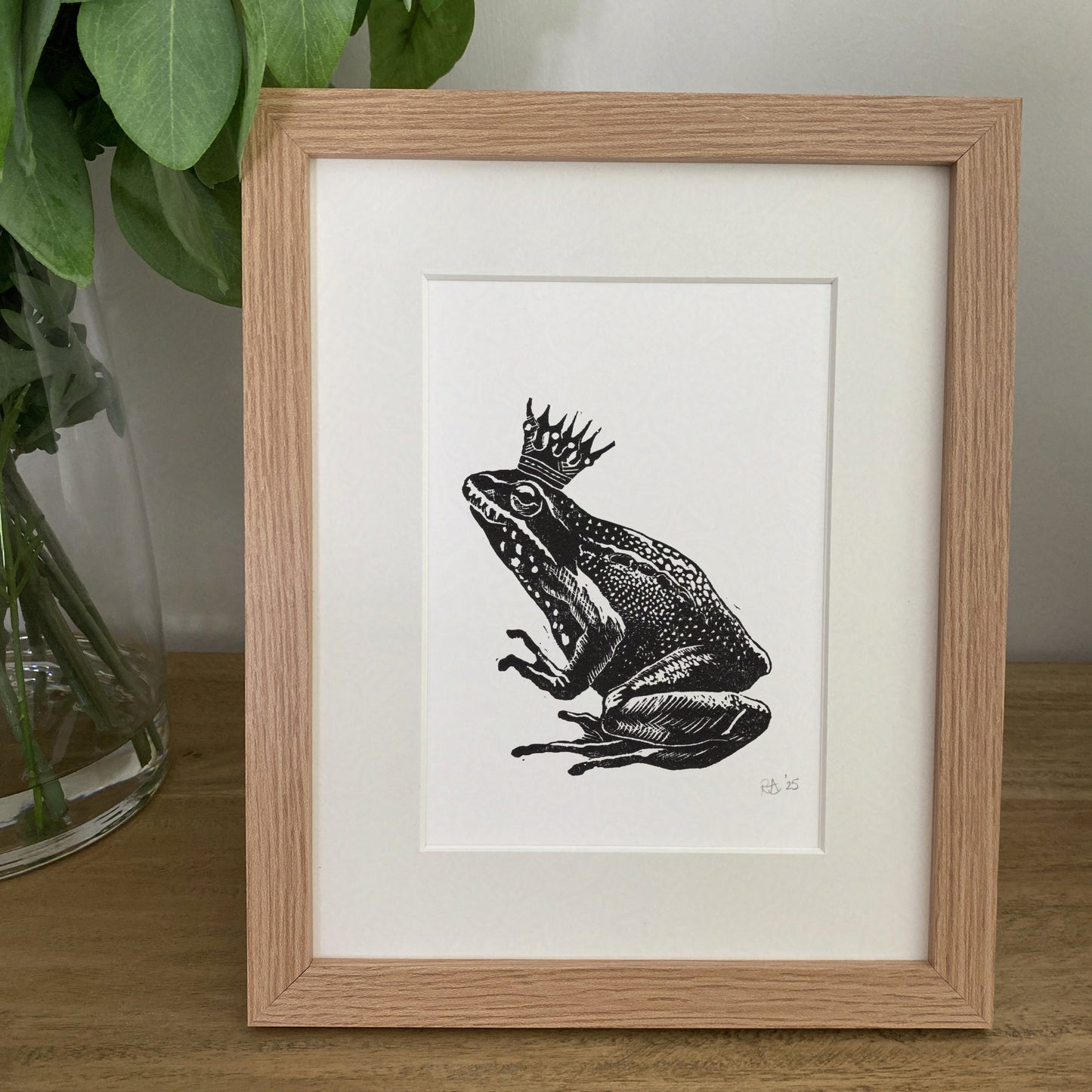 Frog Prince Linocut Art Print (Blind Optimism)