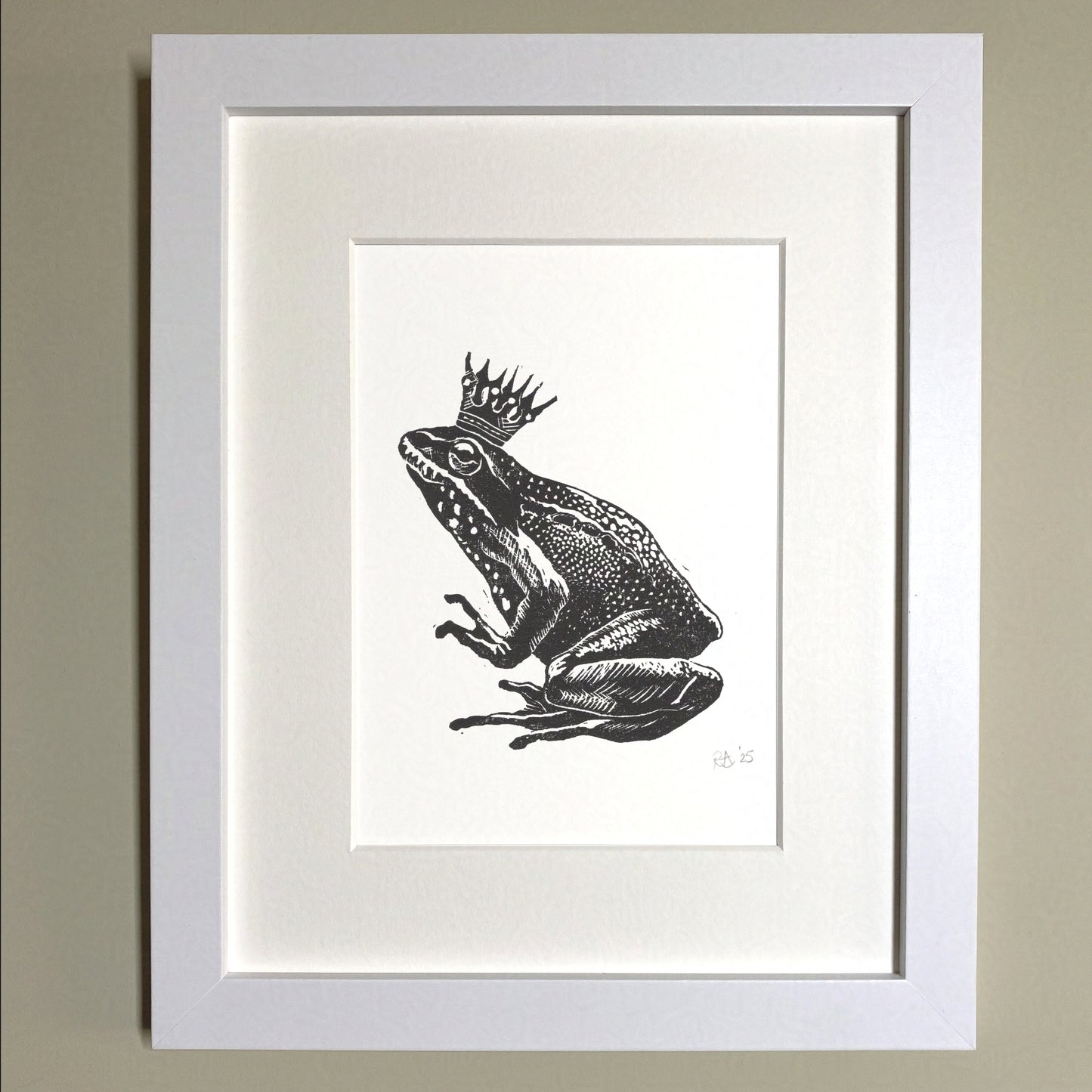 Frog Prince Linocut Art Print (Blind Optimism)