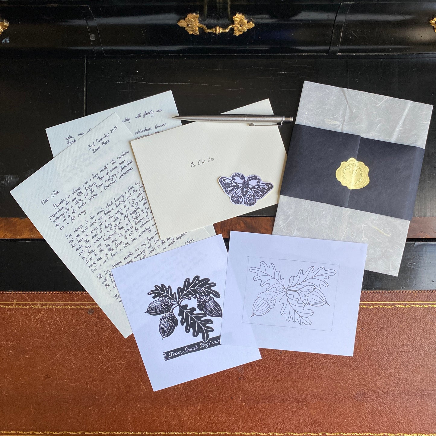 Monthly Art Gift Mail - Original Linoprint, letter, sticker and sketch delivered monthly