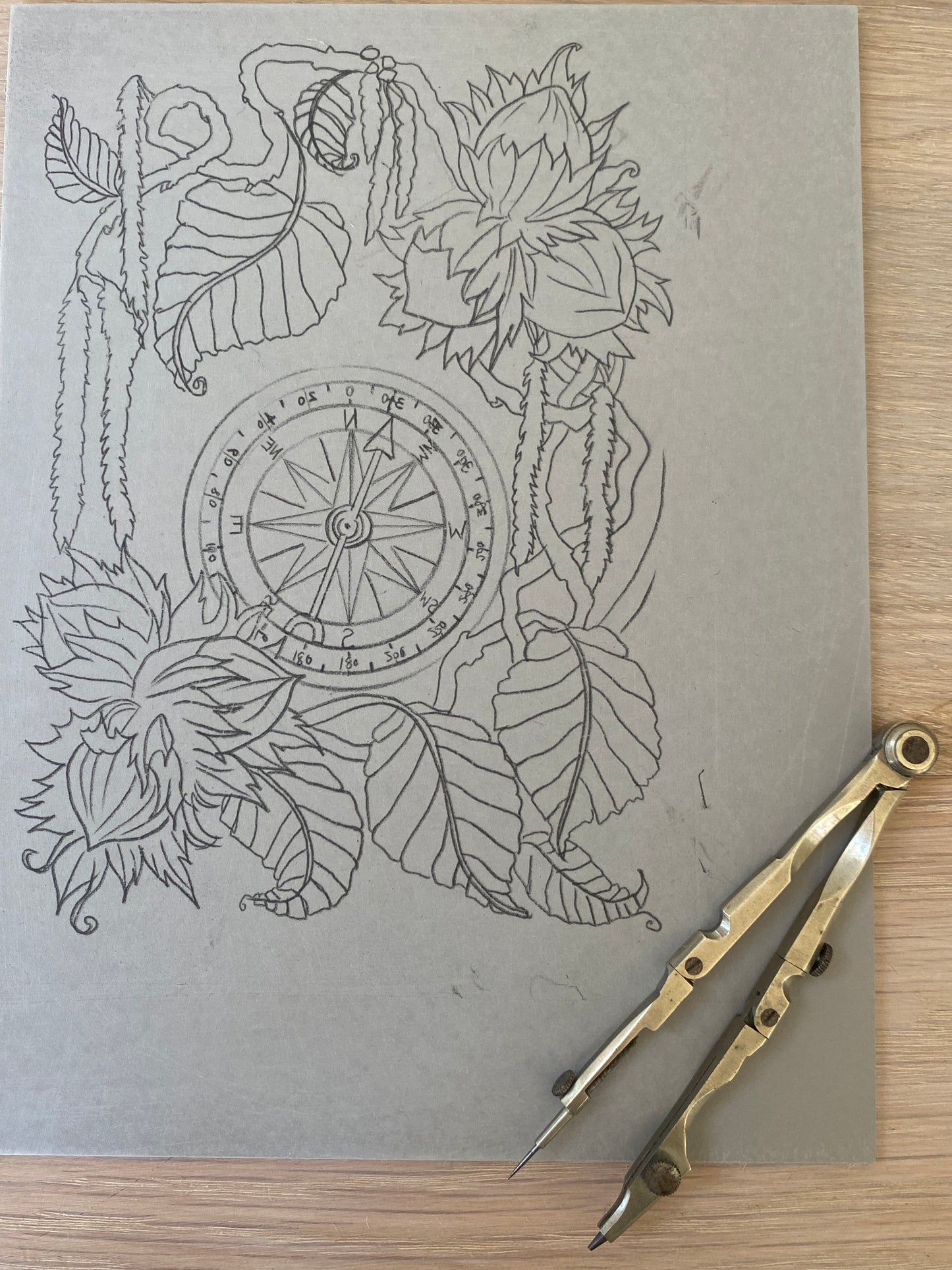 Lost & Found Art Print - Compass and Witch Hazel