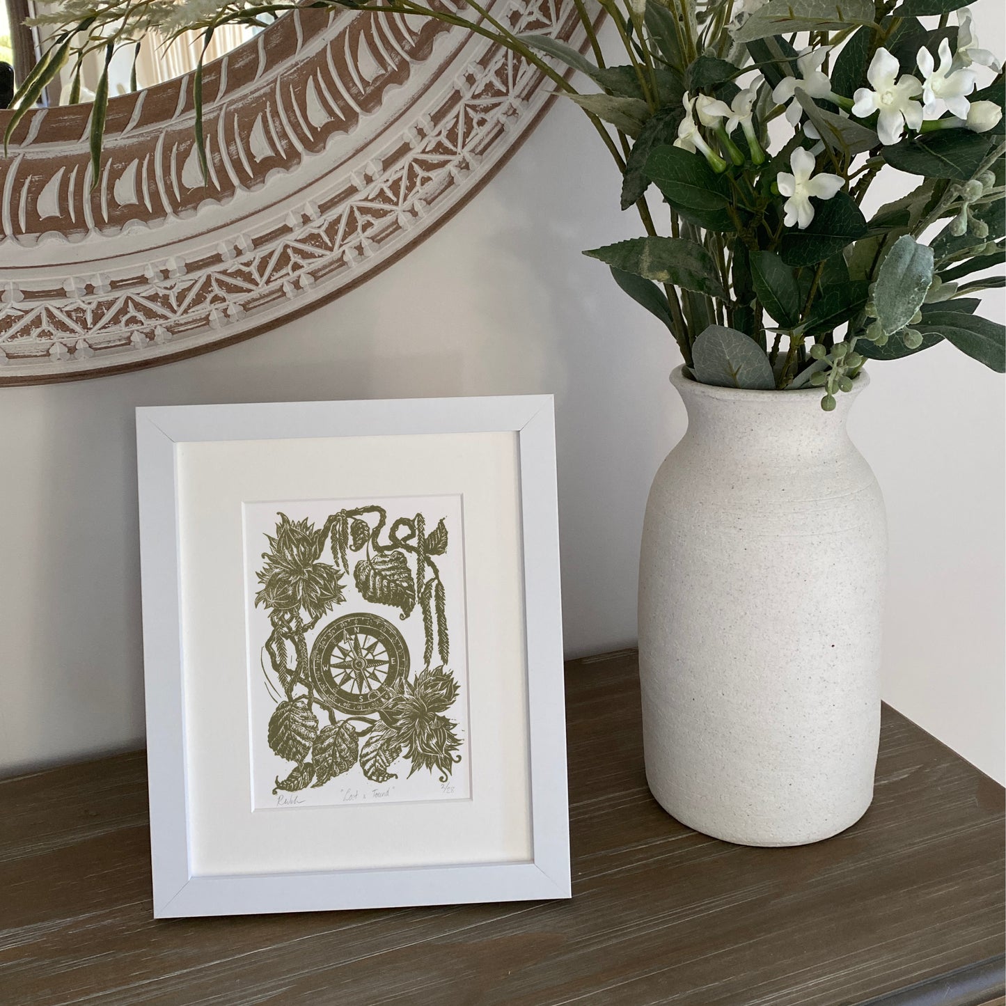 Lost & Found Art Print - Compass and Witch Hazel