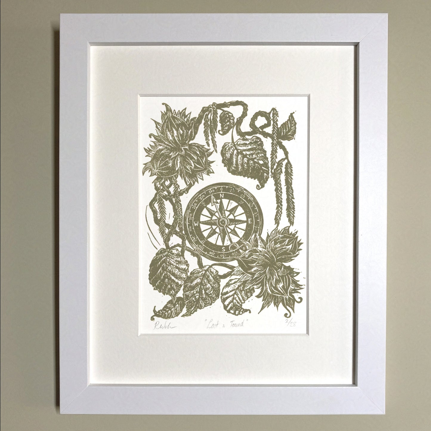 Lost & Found Art Print - Compass and Witch Hazel