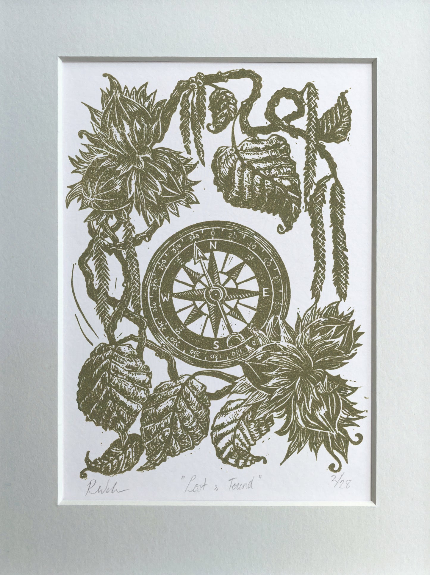 Lost & Found Art Print - Compass and Witch Hazel