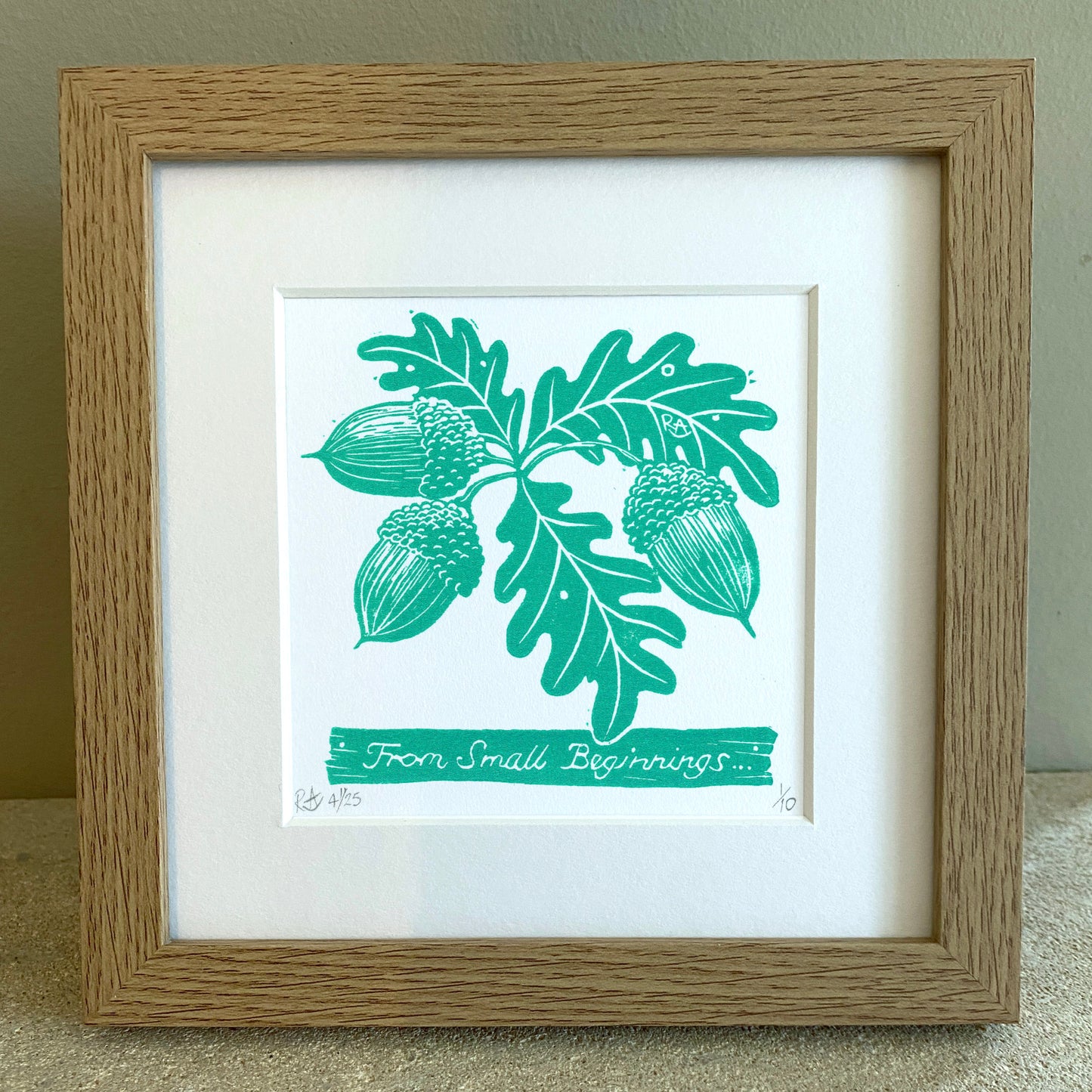 Small Beginnings - Acorn and Oak Jade Limited Edition original art print