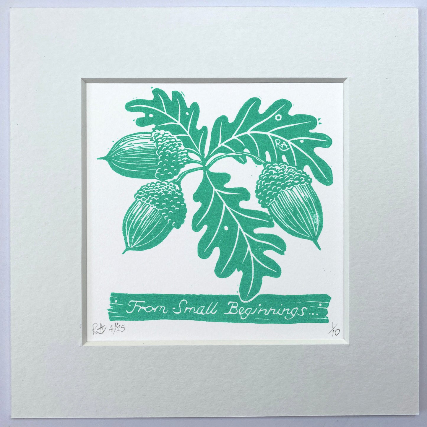 Small Beginnings - Acorn and Oak Jade Limited Edition original art print