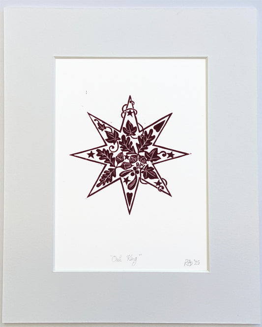 Decorative star design on a white background with a light gray border