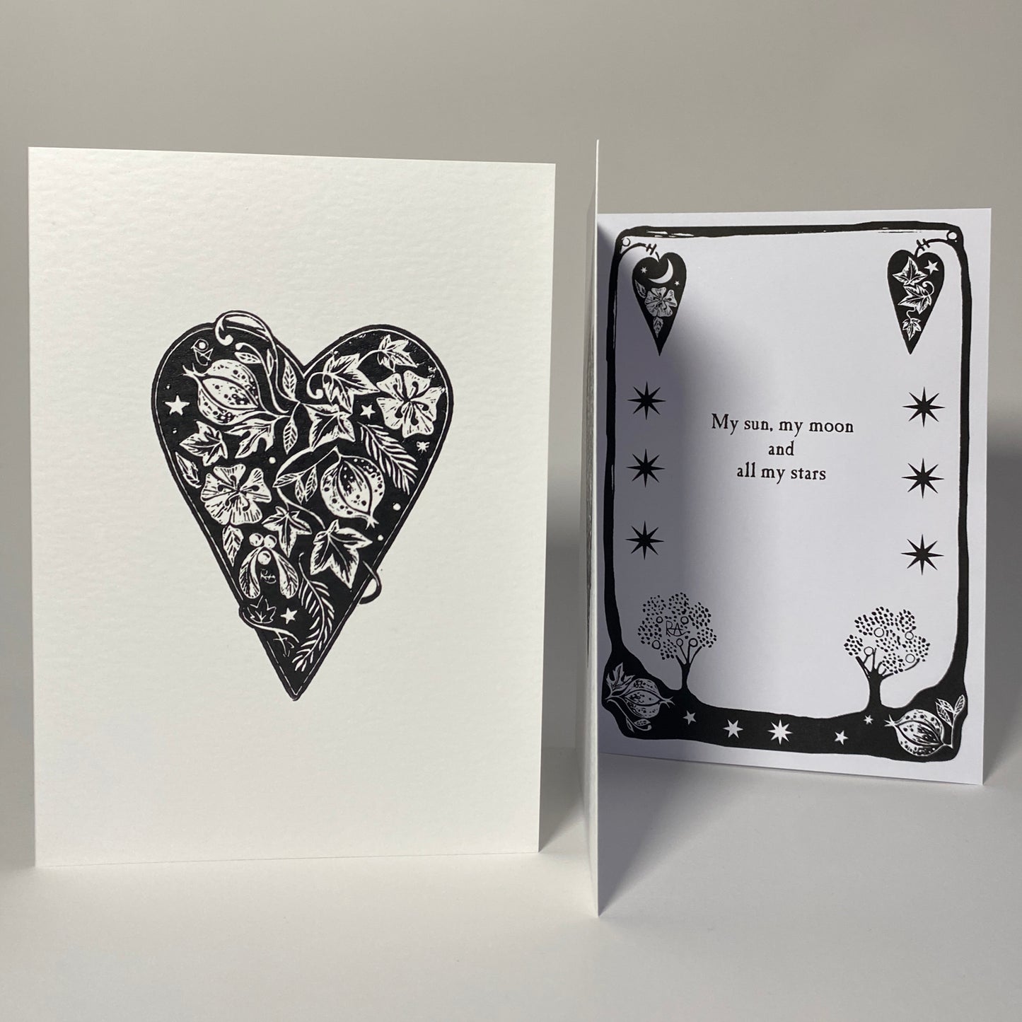 A Handprinted Valentine Card Keepsake Black