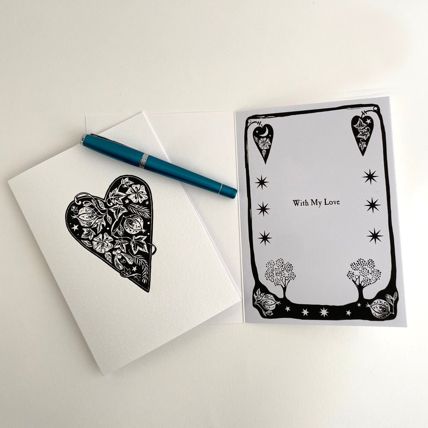 A Handprinted Valentine Card Keepsake Black