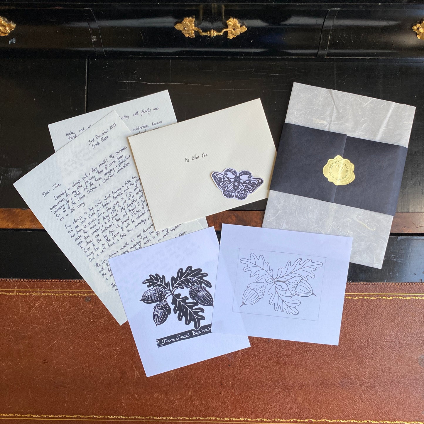 Monthly Art Gift Mail - Original Linoprint, letter, sticker and sketch delivered monthly
