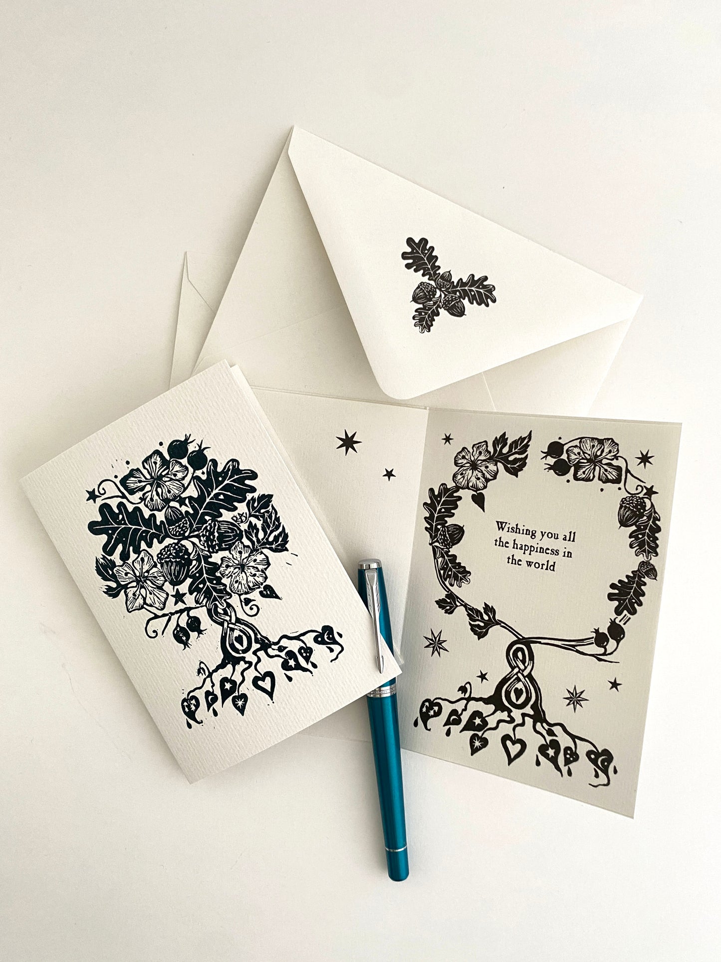 Botanical Handfasting Card, Handprinted Keepsake - Custom Wording, Wedding, Handfasting, Engagement, Anniversary