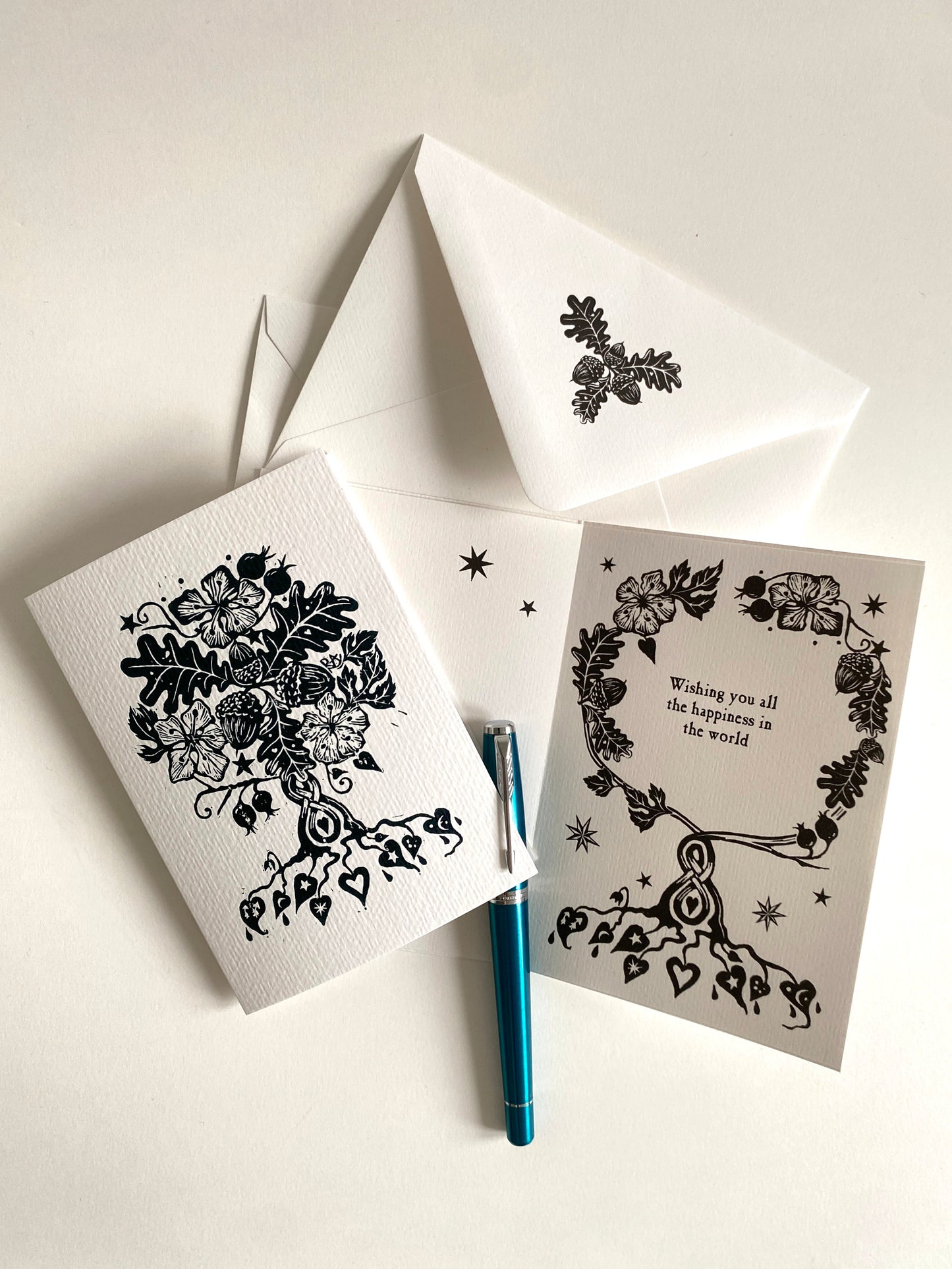 Botanical Handfasting Card, Handprinted Keepsake - Custom Wording, Wedding, Handfasting, Engagement, Anniversary