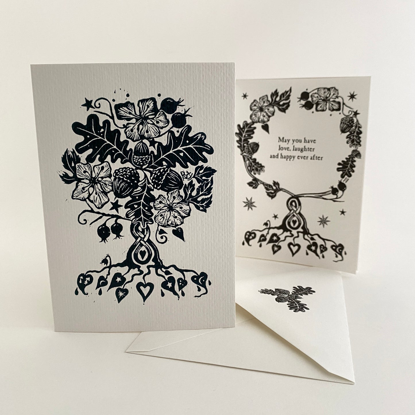 Botanical Handfasting Card, Handprinted Keepsake - Custom Wording, Wedding, Handfasting, Engagement, Anniversary