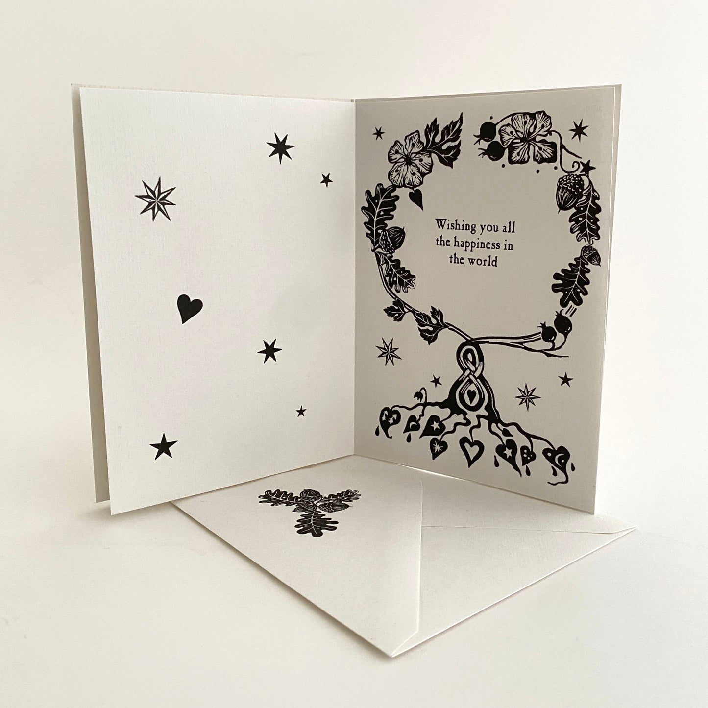 Botanical Handfasting Card, Handprinted Keepsake - Custom Wording, Wedding, Handfasting, Engagement, Anniversary