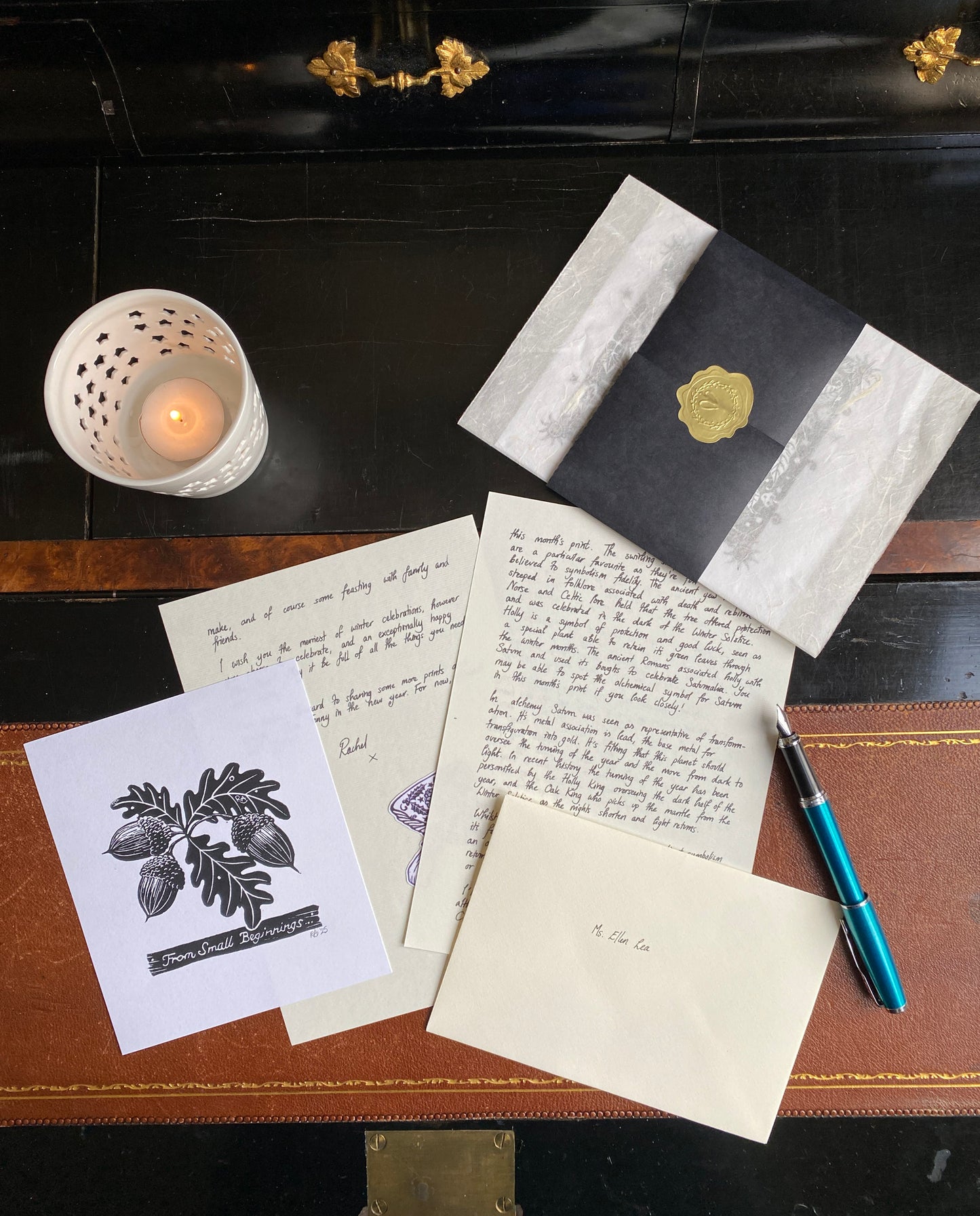 Monthly Art Gift Mail - Original Linoprint, letter, sticker and sketch delivered monthly