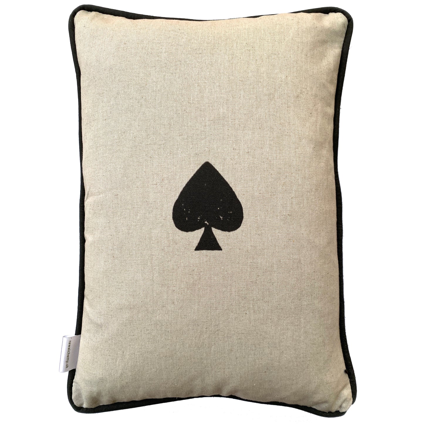 Two For Joy - Magpie Playing Card, Linen Cushion Cover with bird print