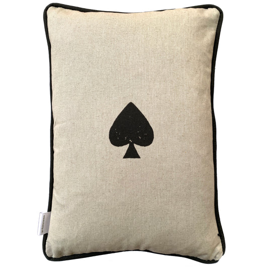 Two For Joy - Magpie Playing Card, Linen Cushion Cover with bird print