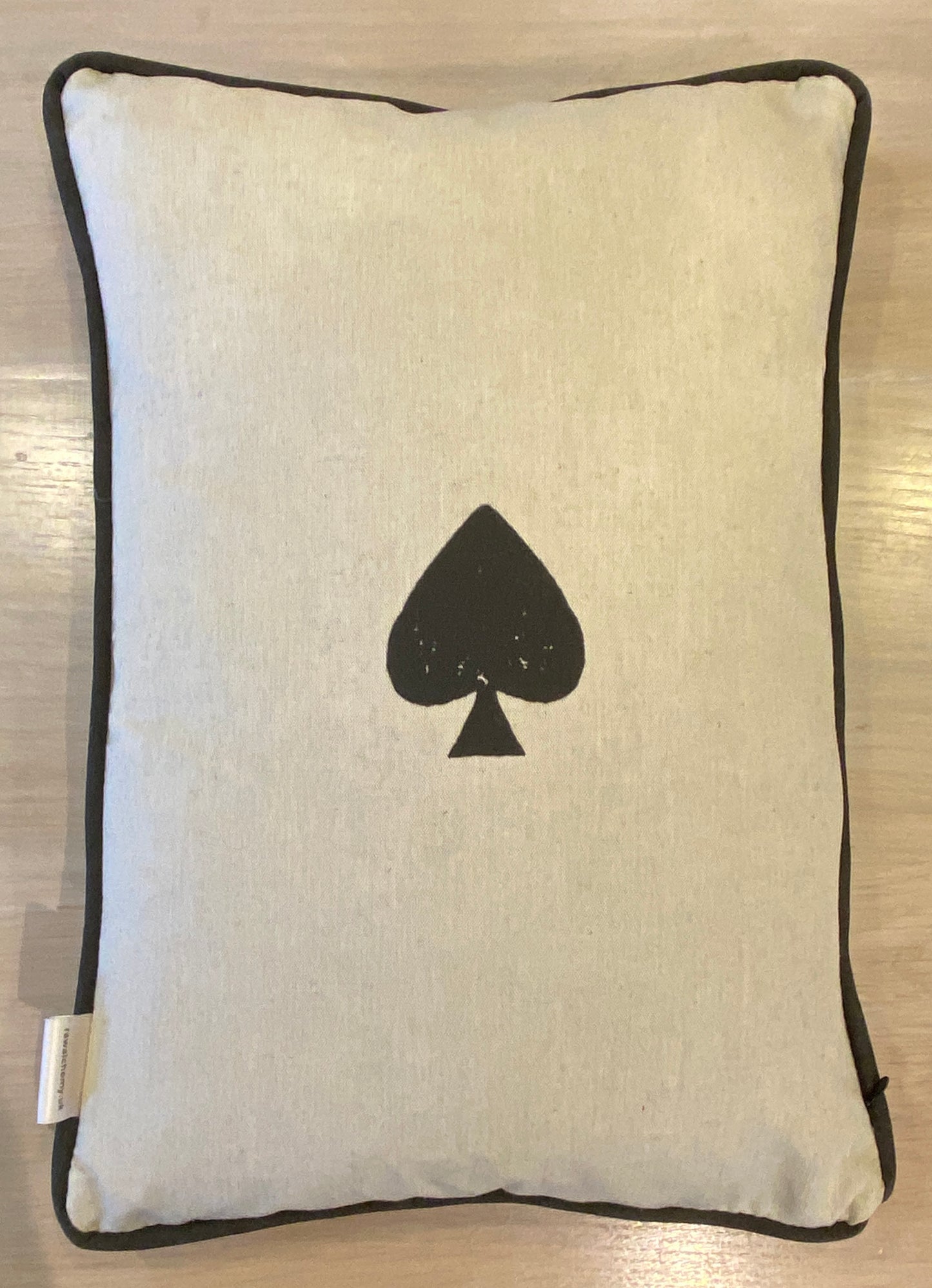 Two For Joy - Magpie Playing Card, Linen Cushion Cover with bird print