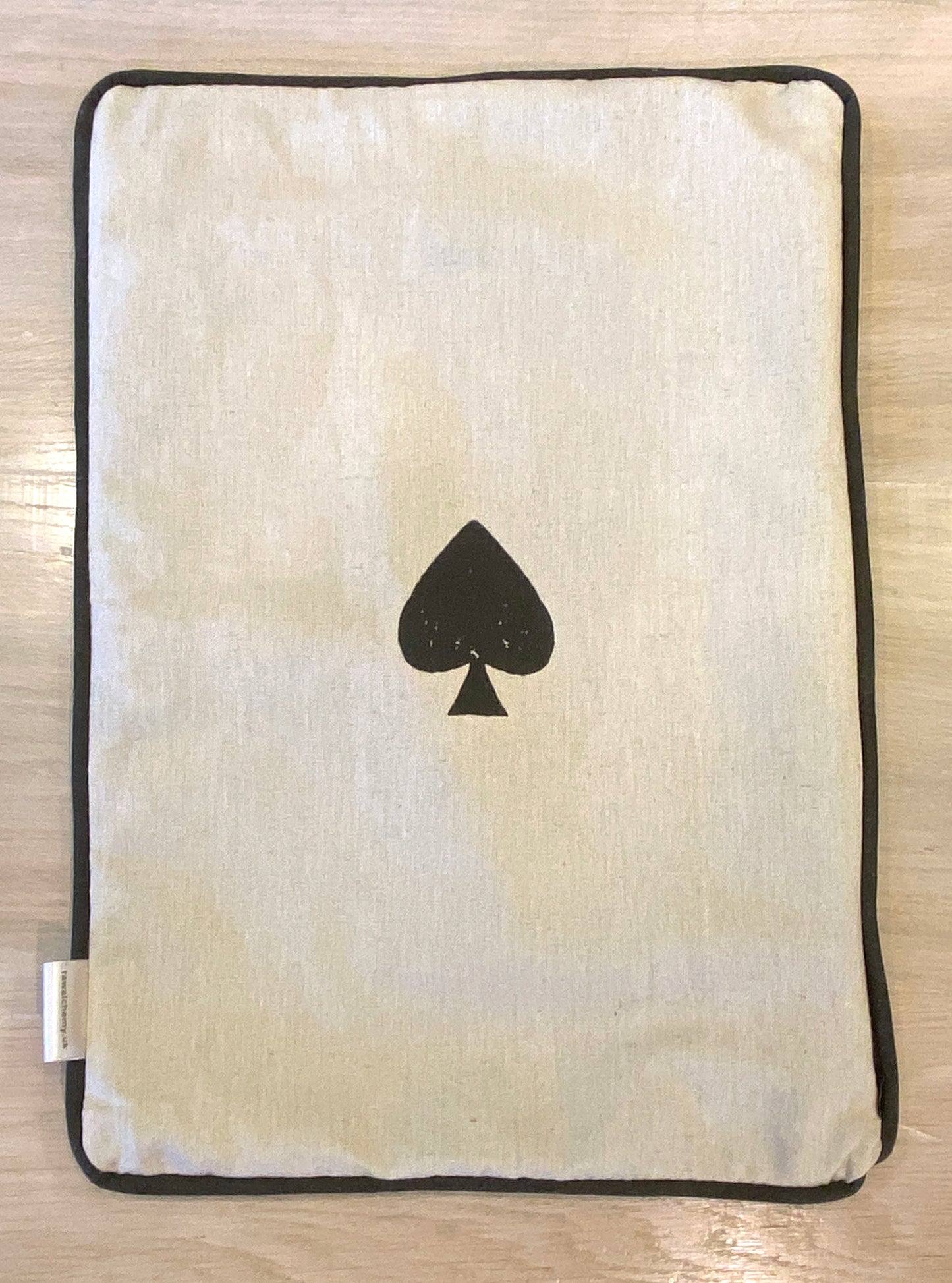 Two For Joy - Magpie Playing Card, Linen Cushion Cover with bird print