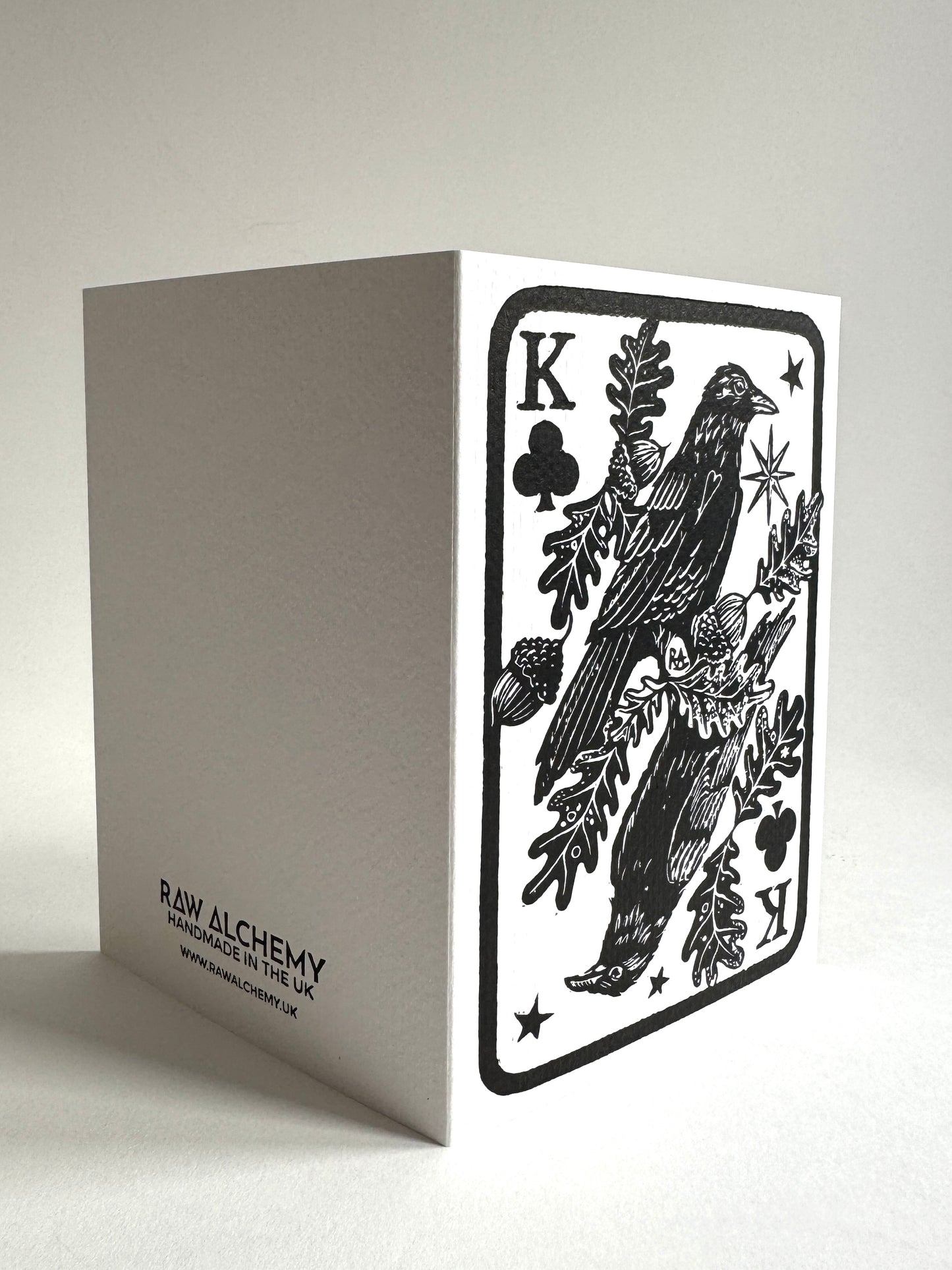 Raven and Oak Fathers Day Card, Handprinted Artist Original, Vintage Keepsake, custom wording