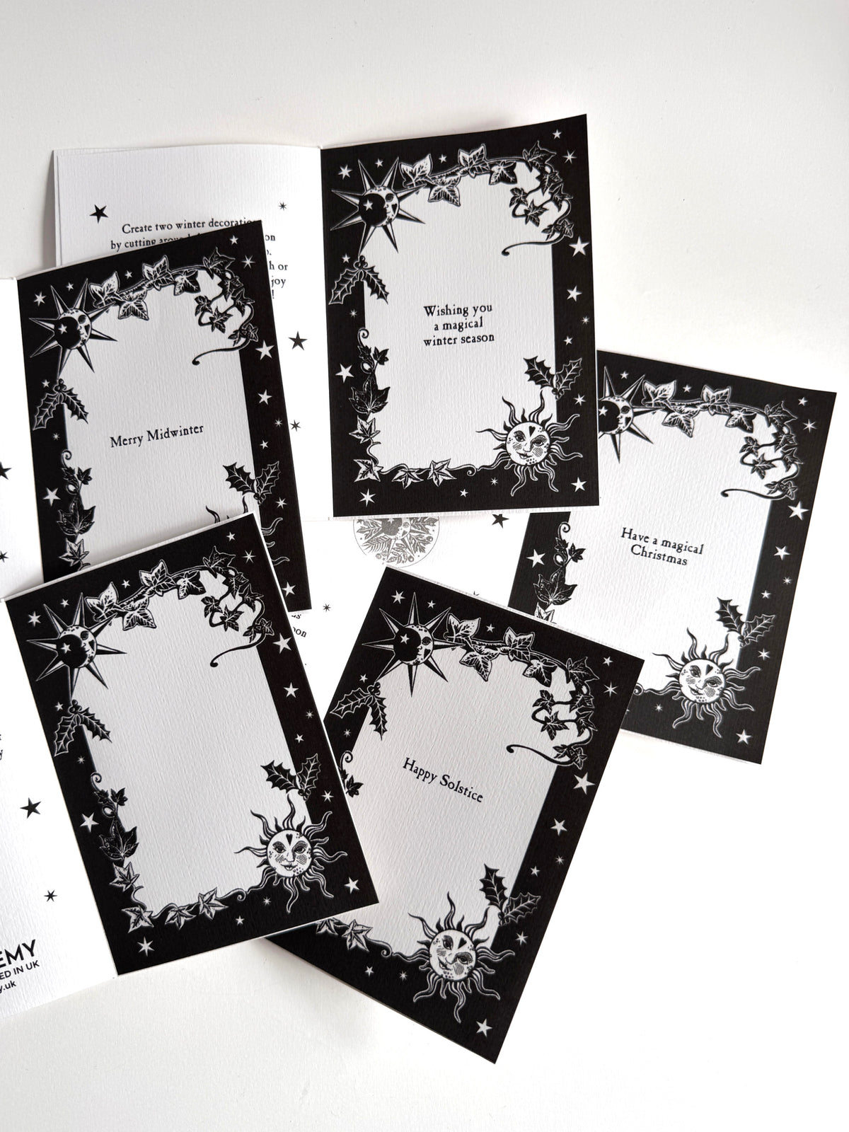 Winter Solstice Card, cut out decorations - Personalized, Yule, Christmas.