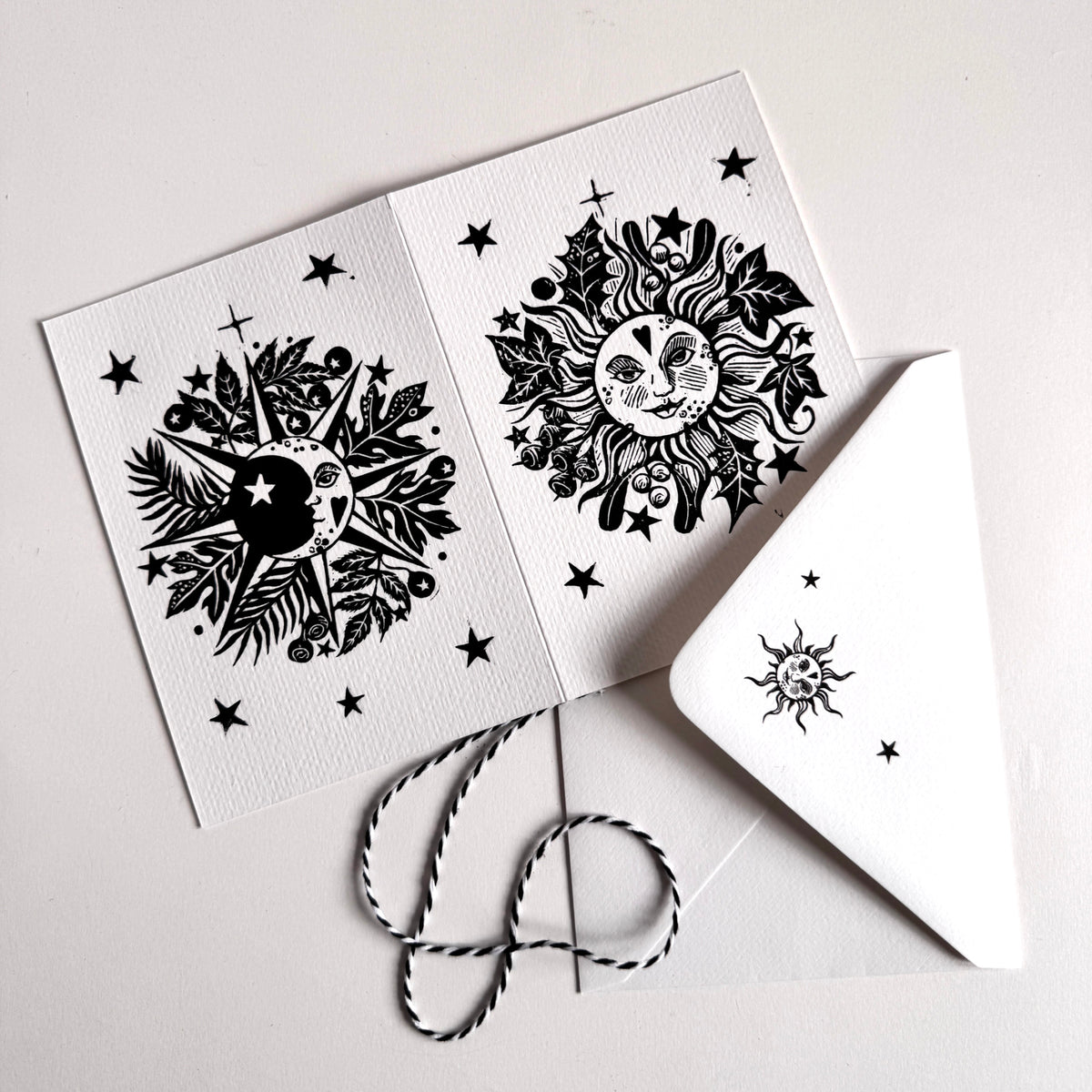 Winter Solstice Card, cut out decorations - Personalized, Yule, Christmas.