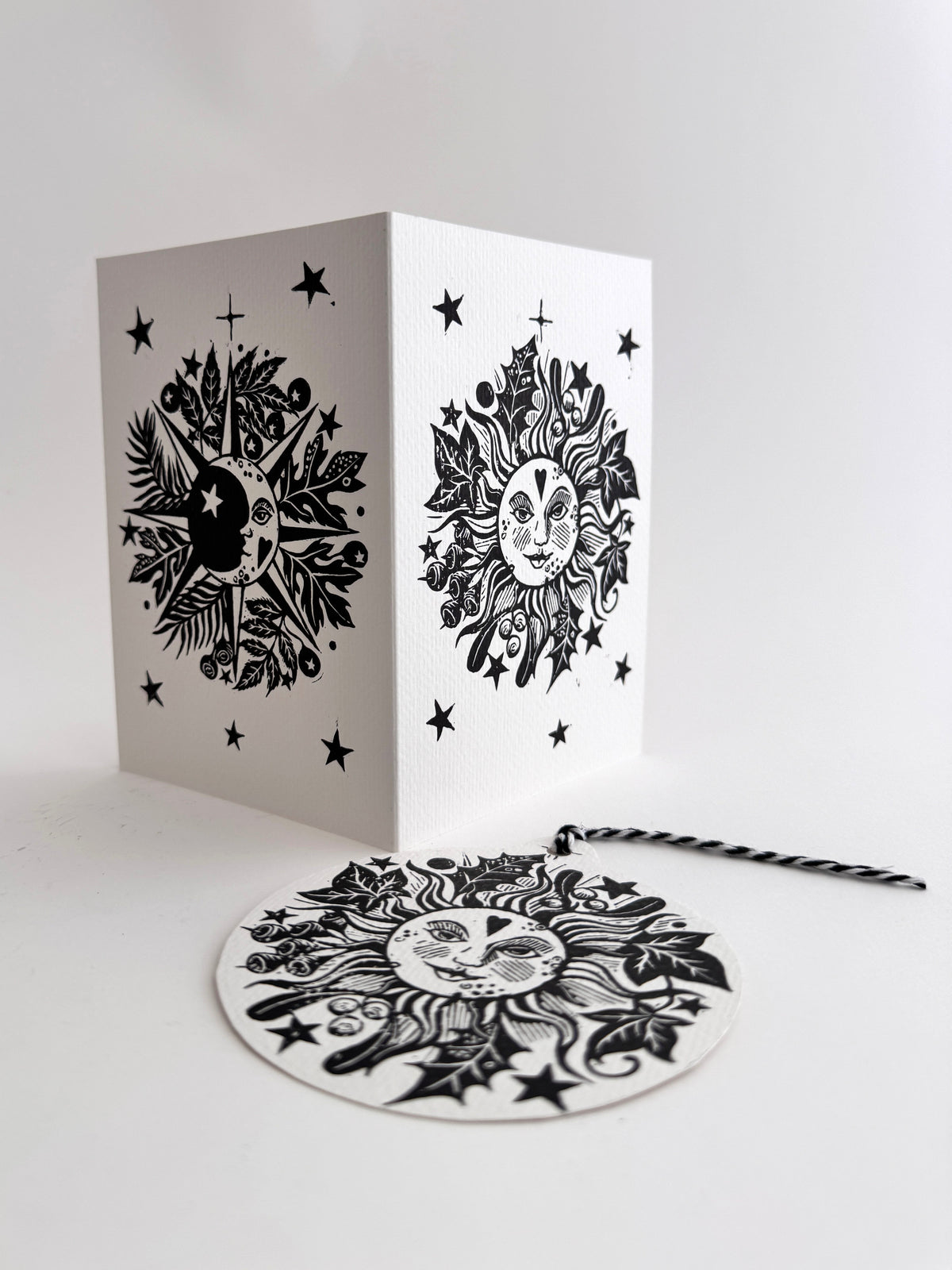 Winter Solstice Card, cut out decorations - Personalized, Yule, Christmas.