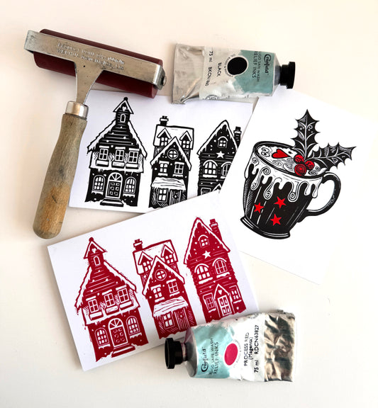 Intro To Relief Printing - Linoprint Festive Edition