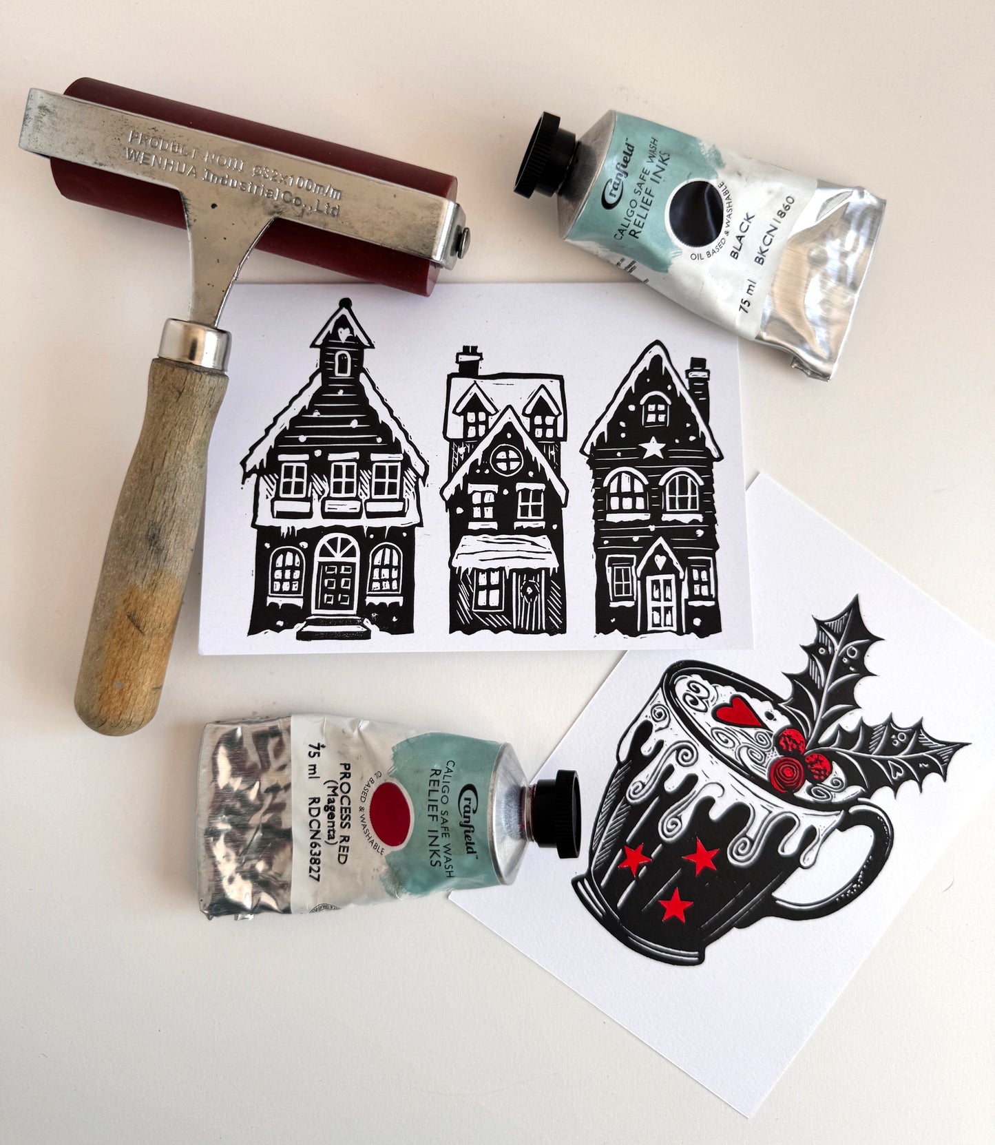 Intro To Relief Printing - Linoprint Festive Edition